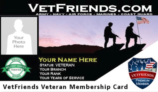 VetFriends Veteran ID card preview